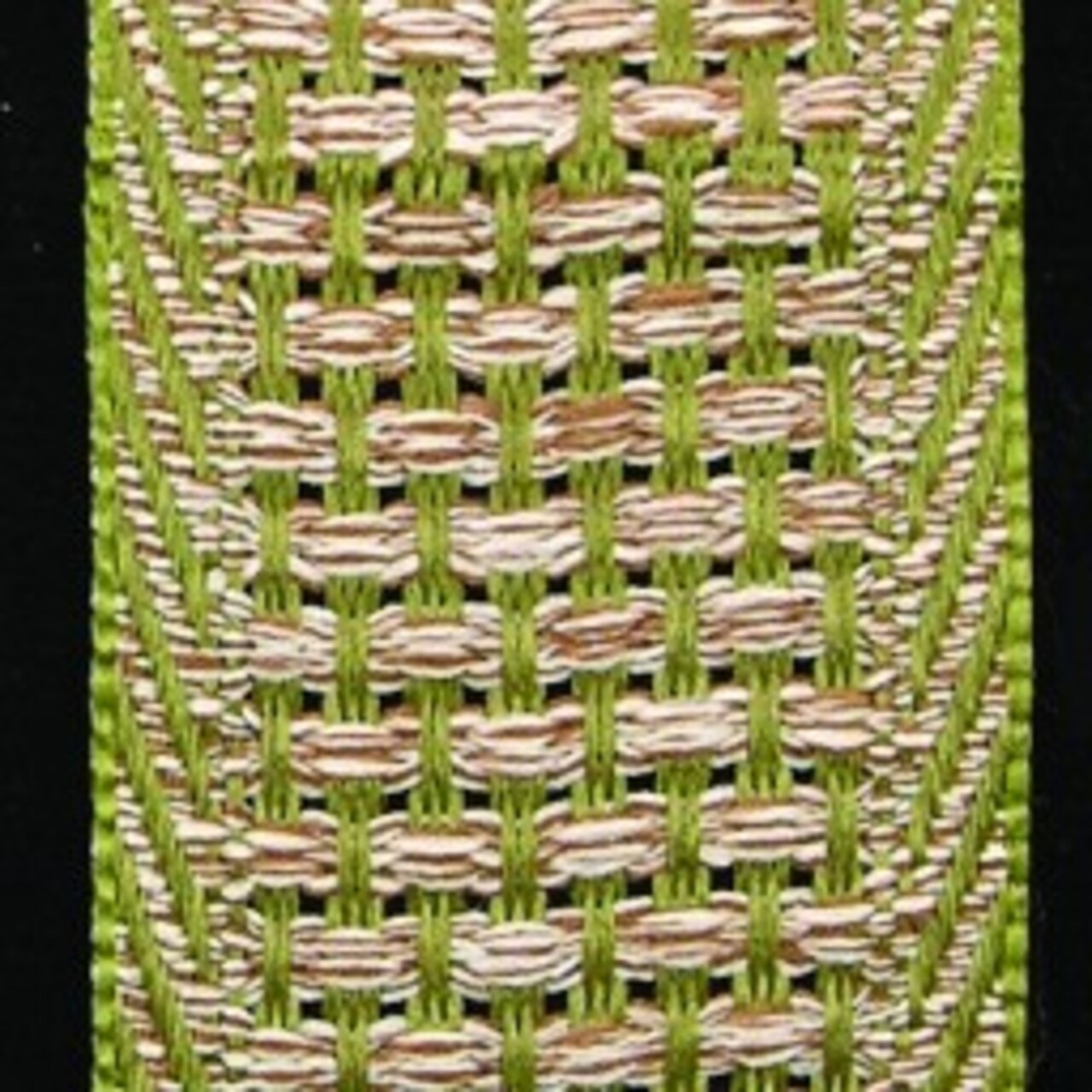 The Ribbon People Green and Beige Wired Craft Ribbon 1.5" x 27 Yards